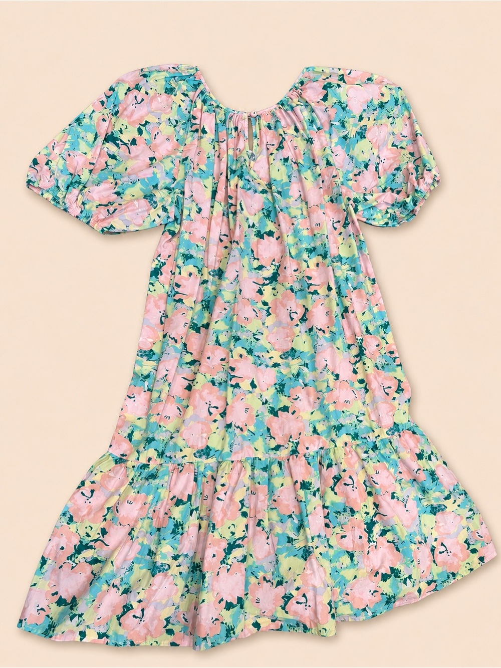 Gianni Bini Pastel Pink & Aqua Floral Sundress